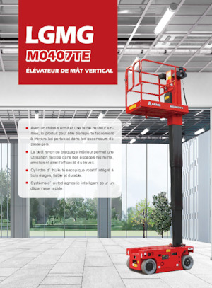 Enkele mast verticale hoogwerkers LGMG  M0407TE