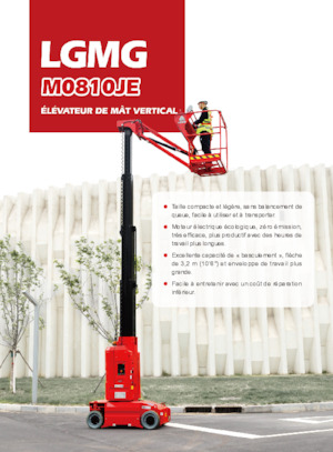 Enkele mast verticale hoogwerkers LGMG  M0810JE