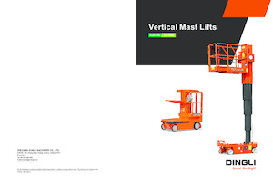 Enkele mast verticale hoogwerkers Dingli MV095-J