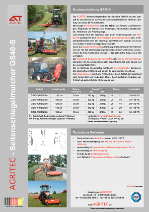 Zomeronderhoudsapparatuur/Hellingmaaiers Agritec GS 40 S 140