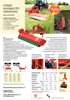 Zomeronderhoudsapparatuur/Hellingmaaiers Humus SPS 155