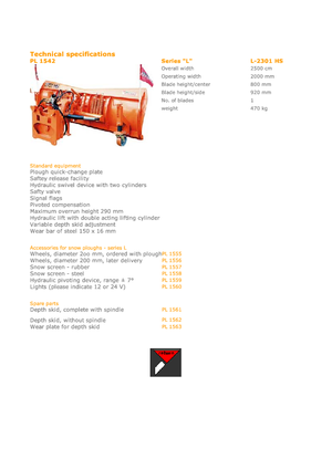Sneeuwploegen, lichte modellen Hydrac L 2301