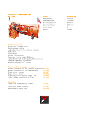 Sneeuwploegen, lichte modellen Hydrac L 2501 HS