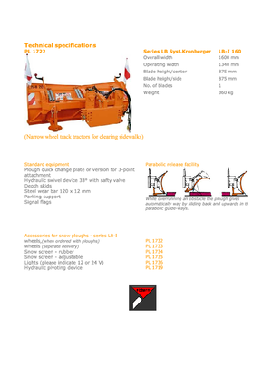 Sneeuwploegen, lichte modellen Hydrac LB I 160