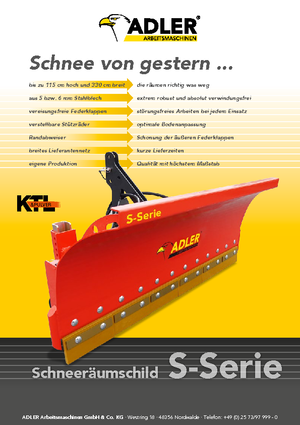 Sneeuwploegen met veerkleppen Adler S 300