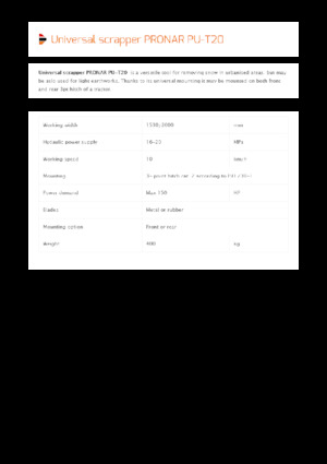 Sneeuwploegen met draaikleppen Pronar PU-T20