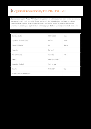 Sneeuwploegen met draaikleppen Pronar PU-T20