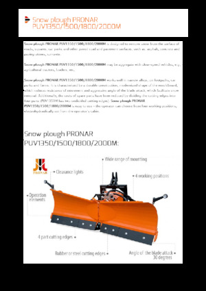 Sneeuwploegen met draaikleppen Pronar PUV 1350M