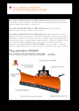 Sneeuwploegen met draaikleppen Pronar PUV 1500M