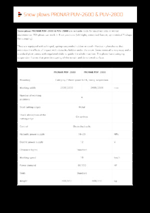 Sneeuwploegen met draaikleppen Pronar PUV 2800