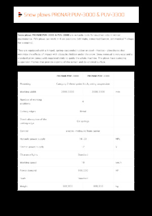 Sneeuwploegen met draaikleppen Pronar PUV 3300