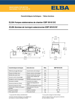 Stationaire betonpompen Elba EBP 5018 E