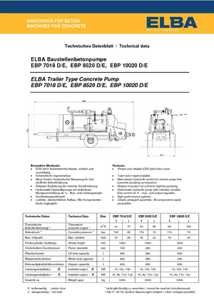 Stationaire betonpompen Elba EBP 10020 E