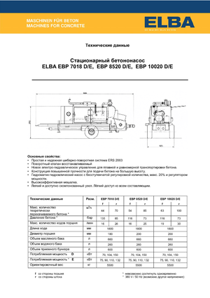 Stationaire betonpompen Elba EBP 8520 E