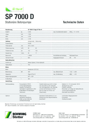 Stationaire betonpompen SCHWING-Stetter SP 7000 D