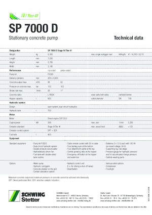 Stationaire betonpompen SCHWING-Stetter SP 7000 D