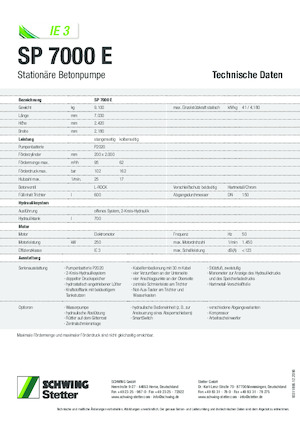Stationaire betonpompen SCHWING-Stetter SP 7000 E