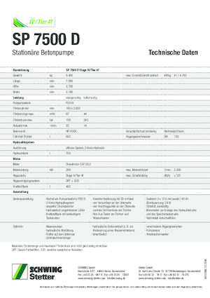 Stationaire betonpompen SCHWING-Stetter SP 7500 D