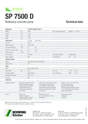 Stationaire betonpompen SCHWING-Stetter SP 7500 D