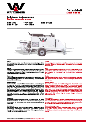 Stationaire betonpompen Waitzinger THS 70 D
