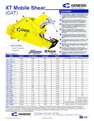 Staalschrootsnijders Genesis GXT 225