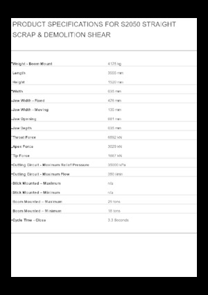Staalschrootsnijders Caterpillar S2050