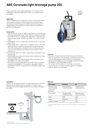 Rioolpomp ABS-Pumpen Coronada 250 W