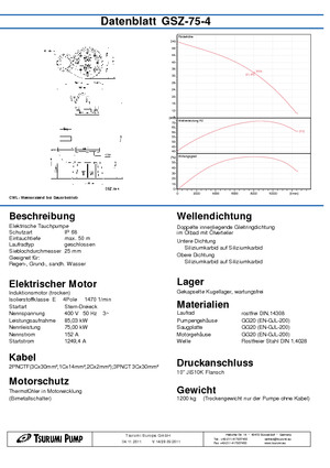 Rioolpomp Tsurumi-Pumpen GSZ75-4