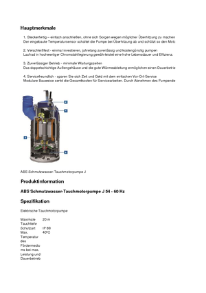 Rioolpomp ABS-Pumpen J 54 LD direkt