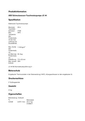 Rioolpomp ABS-Pumpen JC 34 HD