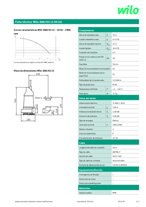 Rioolpomp WILO-EMU Pumpen KS 15DS GG