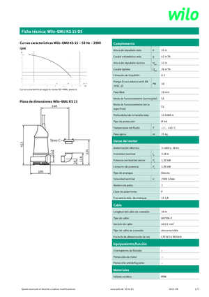 Rioolpomp WILO-EMU Pumpen EMU KS 15DS 