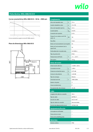 Rioolpomp WILO-EMU Pumpen EMU KS 8D 