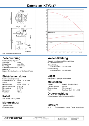 Rioolpomp Tsurumi-Pumpen KTV2-37