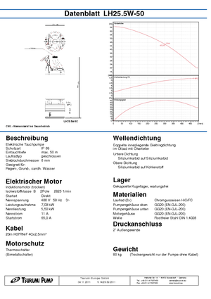 Rioolpomp Tsurumi-Pumpen LH25.5W-50