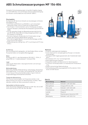 Rioolpomp ABS-Pumpen MF-VO 804 D