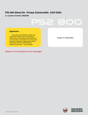 Rioolpomp Wacker Neuson PSA2 800