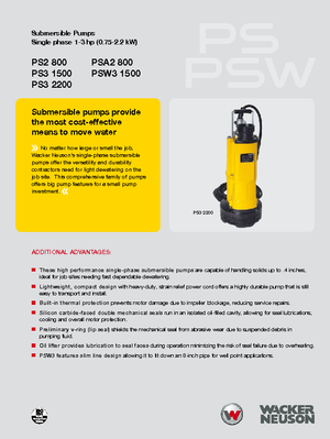 Rioolpomp Wacker Neuson PSA2 800
