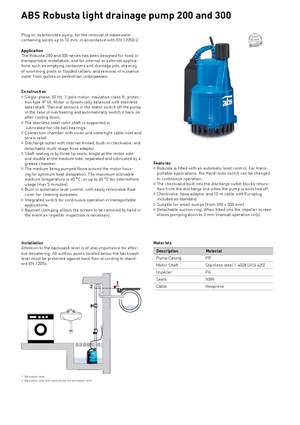 Rioolpomp ABS-Pumpen Robusta 200 TS