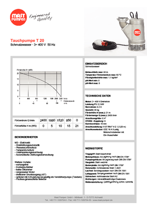 Rioolpomp Mast-Pumpen T 20