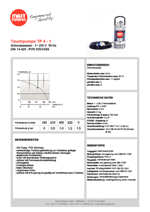 Rioolpomp Mast-Pumpen TP 4-1