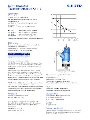 Rioolpomp Sulzer XJ 110 ND