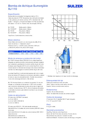 Rioolpomp Sulzer XJ 110 ND