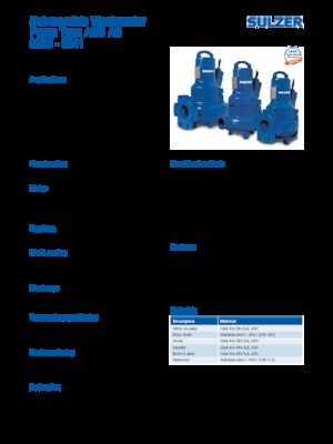 Vuilwaterpompen Sulzer AS 0840 S 26-2 D/TKS
