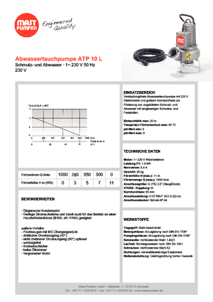 Vuilwaterpompen Mast-Pumpen ATP 10 L
