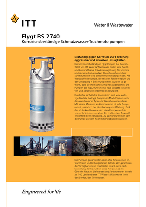 Vuilwaterpompen Flygt-Pumpen BS 2740 HT