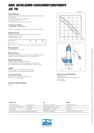 Vuilwaterpompen ABS-Pumpen JS 15 D