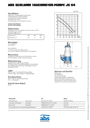 Vuilwaterpompen ABS-Pumpen JS 54 D