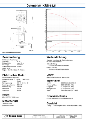 Vuilwaterpompen Tsurumi-Pumpen KRS-85.5