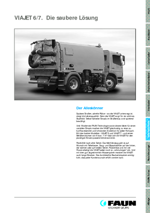 Veegwagens, met zuigmond rechts Faun Viajet 7